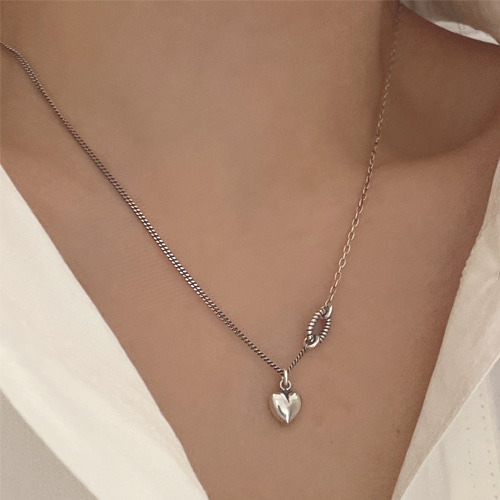 silver925 vintage heart necklace