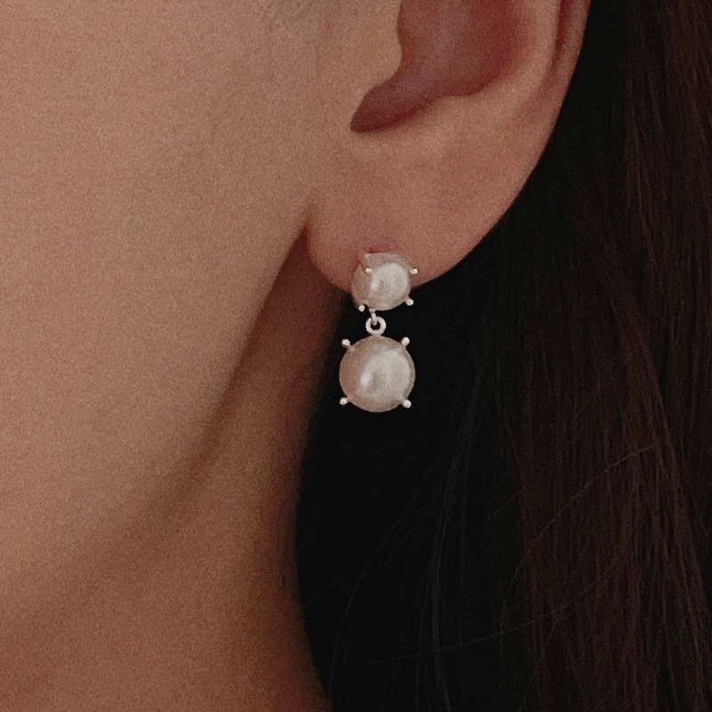 silver925 drop pearl earring