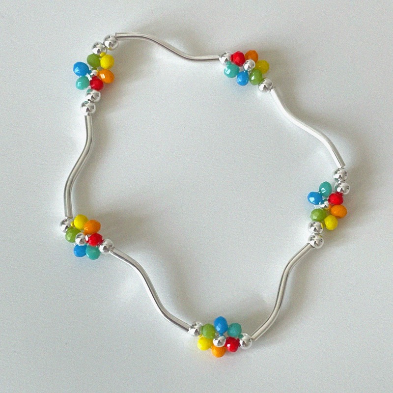 silver925 color flower bracelet